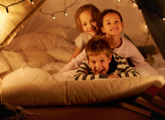kids in a fort